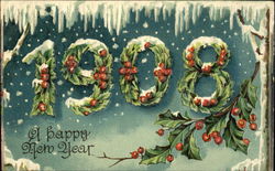 1908 A Happy New Year Postcard