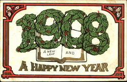 1908 A New Leaf And A Happy New Year Year Dates Postcard Postcard