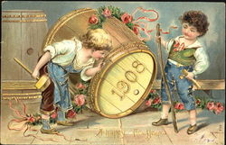 1908 A Happh New Year Postcard