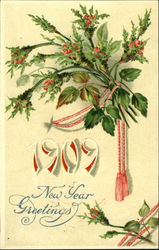 1909 New Year Greetings Postcard