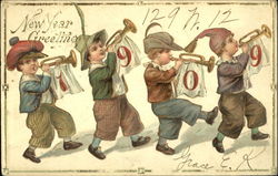 New Year Greeting 1909 Postcard