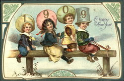 1909 A Happy New Year Postcard