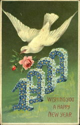 1909 Wishing You A Happy New Year Postcard