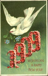 1909 Wishing You A Happy New Year Postcard