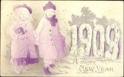 1909 A Happy New Year Postcard