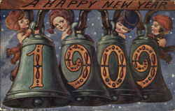 1909 A Happy New Year Postcard