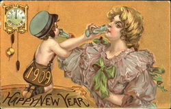 1909 Happy New Year Postcard