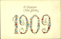 A Happy New Year 1909 Year Dates Postcard Postcard