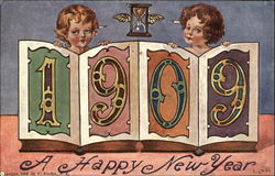 1909 A Happy New Year Postcard