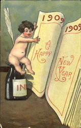 1909 A Happu New Year Postcard