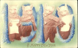 1910 A Happy New Year Children Postcard Postcard