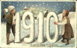 1910 A Happy New Year To You Postcard