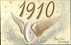 1910 New Year Greetings Postcard