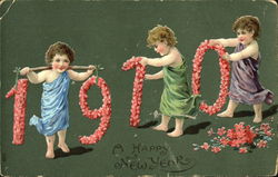 1910 A Happy New Year Postcard