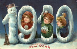 1910 Wishing You A Happy New Year Postcard