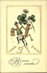 1911 Bonne Annee New Year's Postcard Postcard