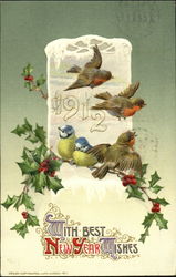 1912 With Best New Year Wishes Postcard Postcard