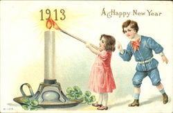 1913 A Happy New Year Postcard