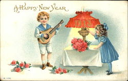 A Happy New Year 1913 Postcard