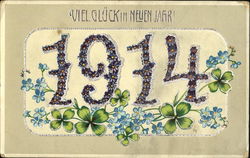 Viel Gluck Im Neuen Jahr! 1914 Year Dates Postcard Postcard