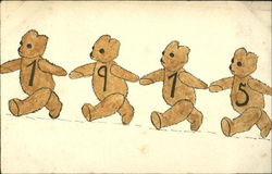 1915 Teddy Bears Postcard