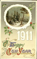 1911 A Happy New Year Postcard