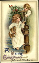 A Merry Christmas Children Postcard Postcard