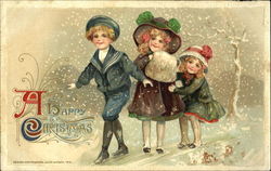 A Happy Christmas Children Postcard Postcard