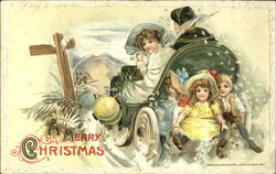 A Merry Christmas Children Postcard Postcard