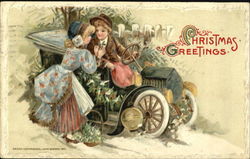 Christmas Greetings Children Postcard Postcard