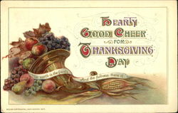 Hearty Good Cheer For Thanksgiving Day Postcard