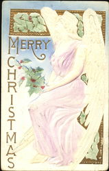 White Angel with Holly Postcard