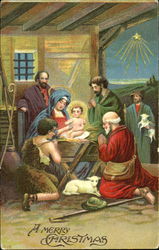 Shepherds Come to Worship the Newborn King Madonna & Child Postcard Postcard