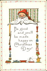 gifts decored and Santa's face only Santa Claus Postcard Postcard