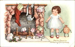 Little Girl with Live Presents Postcard