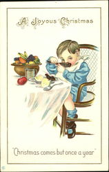 Child eating at a table Postcard