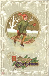 a boy with skates Children Postcard Postcard