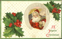 preety christmas card with santa Santa Claus Postcard Postcard