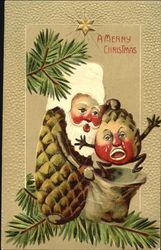 Santa looks like a Pine Cone Santa Claus Postcard Postcard