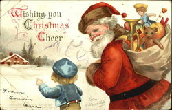 Santa and an Elf Deliver Toys Postcard