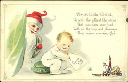 Baby Writing Dear Santa Letter Postcard