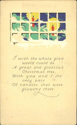 Candles on Tree Viewed Through Window Santa Claus Postcard Postcard