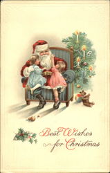 Children Sitting On Santa's Lap Santa Claus Postcard Postcard