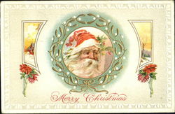 Santa with holly Santa Claus Postcard Postcard