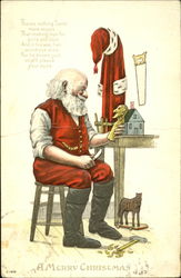 Santa relaxes in his workshop Santa Claus Postcard Postcard