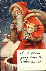 Santa with toys in his hands Santa Claus Postcard Postcard