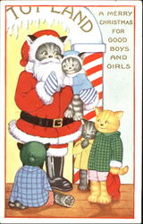 Cat Santa with gifts of love Postcard