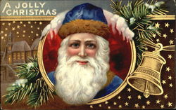 Santa in Blue Santa Claus Postcard Postcard