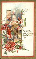 Santa getting dressed Postcard