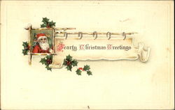 Santa Portrait on a Banner Postcard